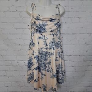 Cider Toile De Youy Print Feminine Mini Dress Size Medium